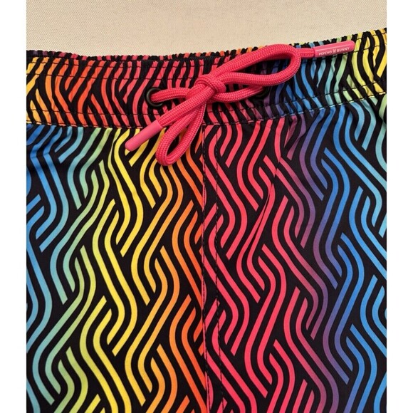 PSYCHO BUNNY Sugar Grove AOP Swim Trunks Men Large Magenta Storm Colorful Beach - Picture 5 of 13